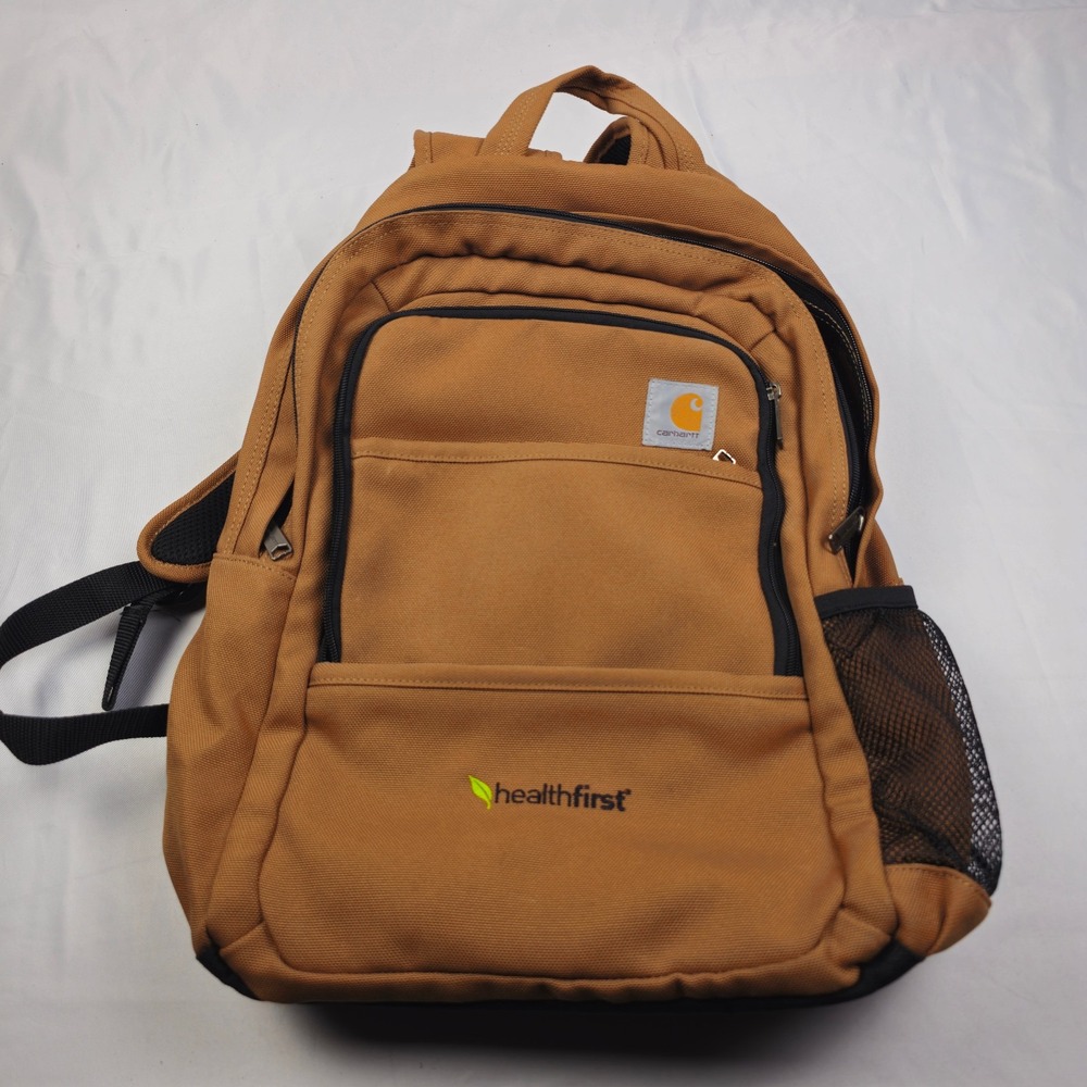 Carhartt Work Backpack Laptop Bag Canvas Brown Mesh Pocket Healthfirst Promo